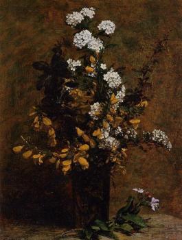Henri Fantin-Latour : Broom and Other Spring Flowers in a Vase